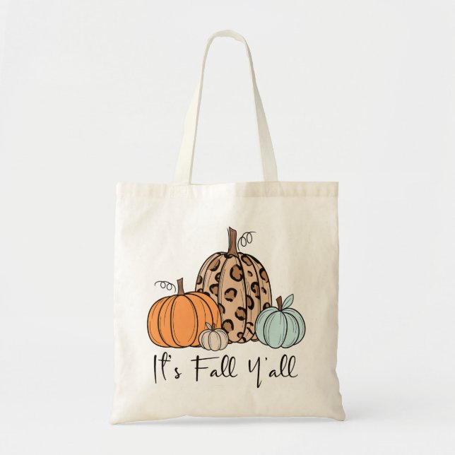 Trendy Fall Pumpkin | Zitat "It's Fall Y'all" Tragetasche (Vorne)