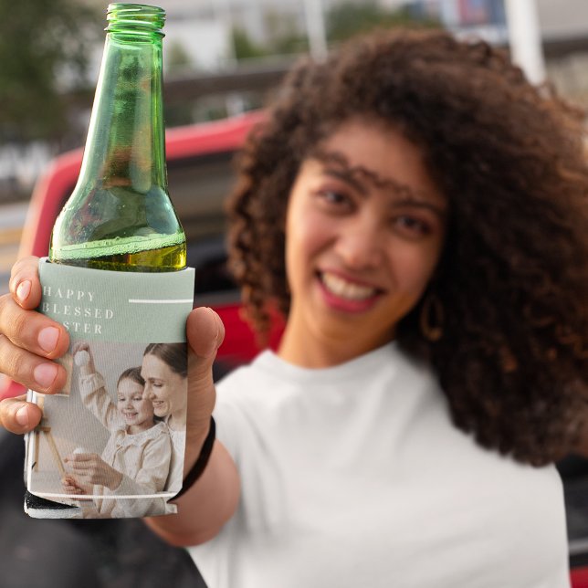 Trendy Family Foto | Grünes Glück gesegnete Ostern Dosenkühler (Von Creator hochgeladen)