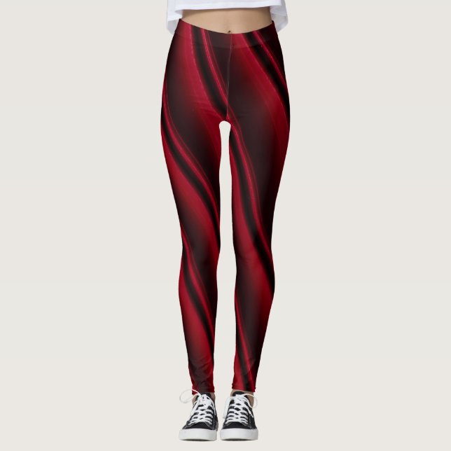 Trendy farbenfroh rot und schwarz paint Swirling L Leggings (Vorderseite)