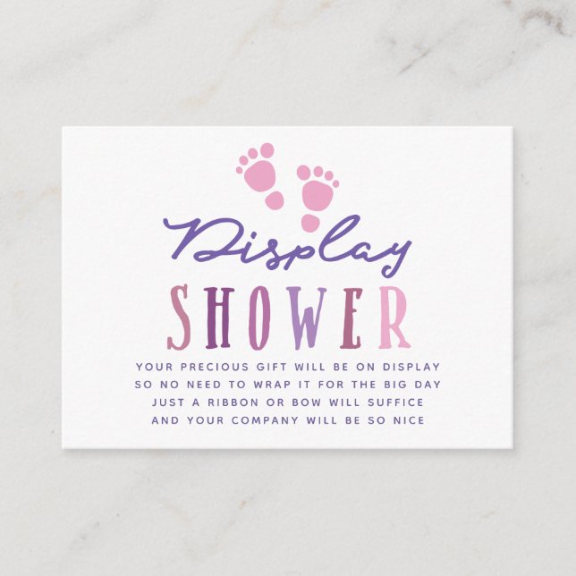 Trendy farbways Girl Baby Shower Shower Dusche Begleitkarte (Vorderseite)
