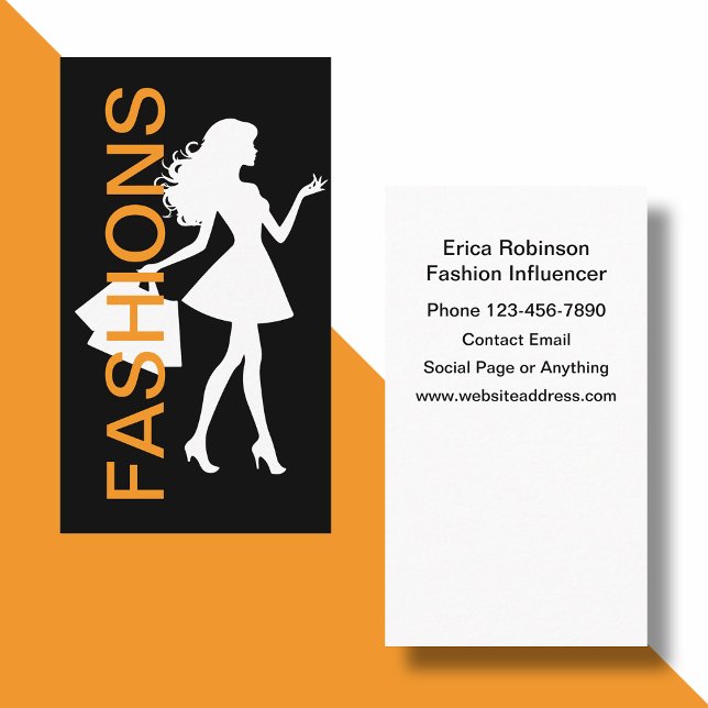 Trendy Fashion Influencer Business Cards Visitenkarte (Von Creator hochgeladen)