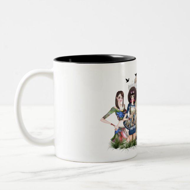 Trendy Fashion Modelle Zweifarbige Tasse (Links)
