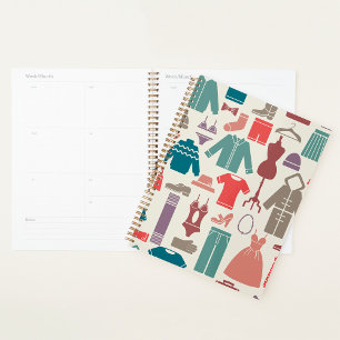 Trendy Fashion Pattern Stilvolle Kleidung Grafik Planer