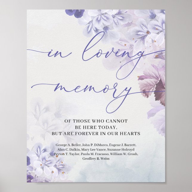 Trendy Feder lila staubig blue in Love Memory Poster (Vorne)