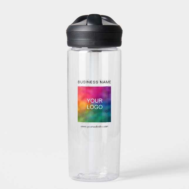 Trendy-Firmenname Logo Url QR-Code-Vorlage Trinkflasche (Vorderseite)