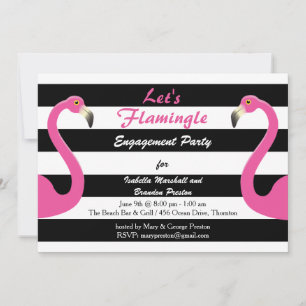 Trendy Flamingo Engagement Party Einladung