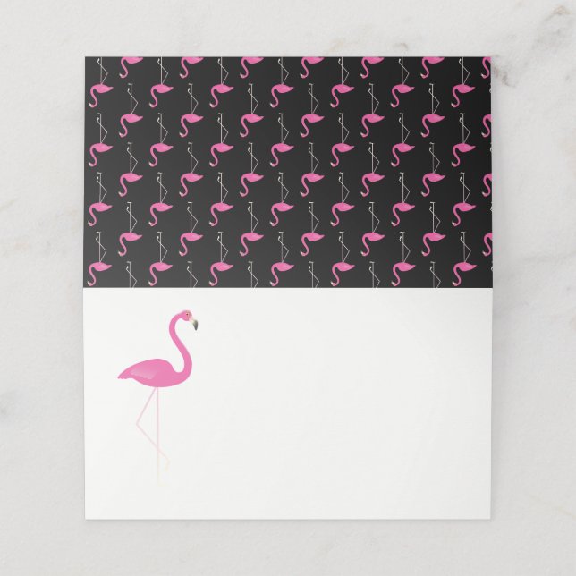 Trendy Flamingo Klappte Platzkarten (Außenseite Aufgefaltet)