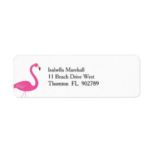 Trendy Flamingo Return Address Label