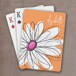 Trendy Floral Daisy Illustration - Rosa und Orange Spielkarten<br><div class="desc">Ein Zen-und skurrile,  Hipster-Kunstwerk. Sie können einen Namen,  ein Monogramm oder einen anderen benutzerdefinierten Text hinzufügen. Wenn Sie die Kunst verschieben möchten,  klicken Sie auf die Schaltfläche Anpassen,  um Änderungen vorzunehmen.</div>