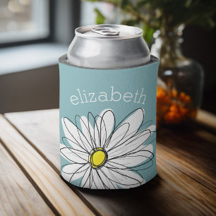 Trendy Floral Daisy mit blaugelbem individuelle Na Dosenkühler