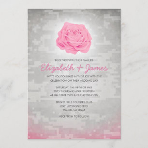 Trendy Floral Military Camouflage Hochzeit Einladu Einladung