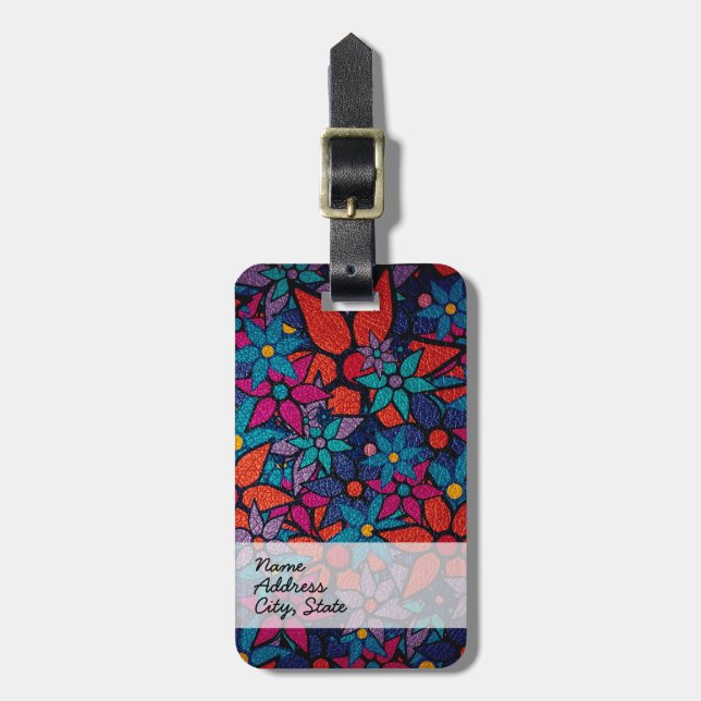 Trendy Floral Pattern #3 Gepäckanhänger (Vorderseite vertikal)