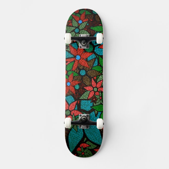Trendy Floral Pattern #6 Skateboard (Vorderseite)