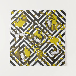 Trendy floral pattern. Isolated seamless pattern.  Wandteppich