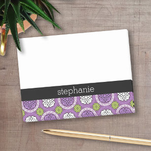 Trendy Floral Pattern - Orchid Lila Lime Green Post-it Klebezettel