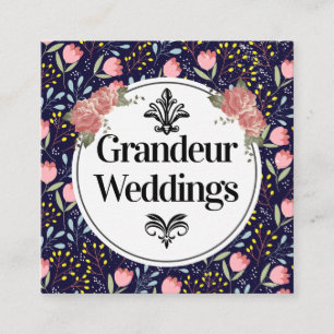 Trendy Floral Pattern Quadratische Visitenkarte