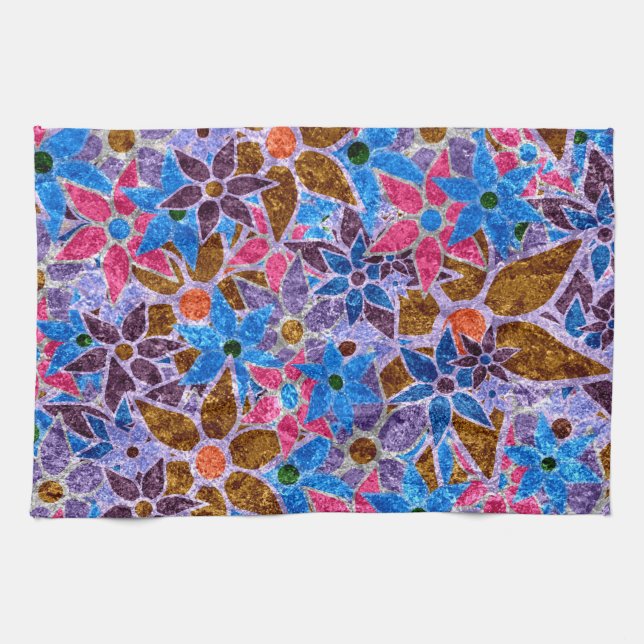 Trendy Floral Pattern Vintag #3 Küchentuch (Horizontal)