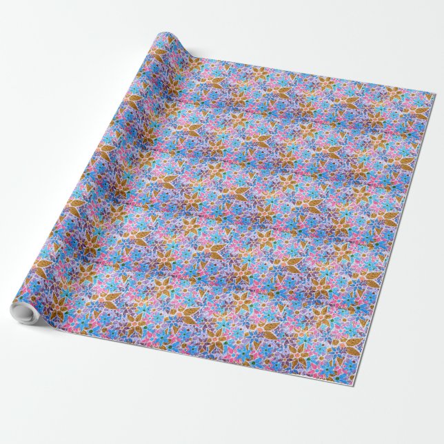 Trendy Floral Pattern Vintag #5 Geschenkpapier (Ungerollt)