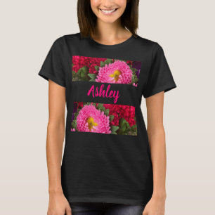 Trendy Floral Pink und Red Aster Blume T - Shirt