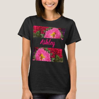 Trendy Floral Pink und Red Aster Blume T - Shirt