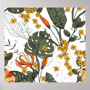 Trendy Floral Vintag Abgeschieden Poster