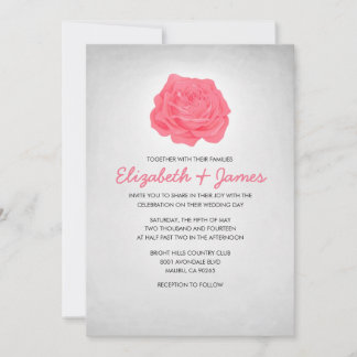 Trendy, florale Rosa und weiße Hochzeitseinladunge Einladung