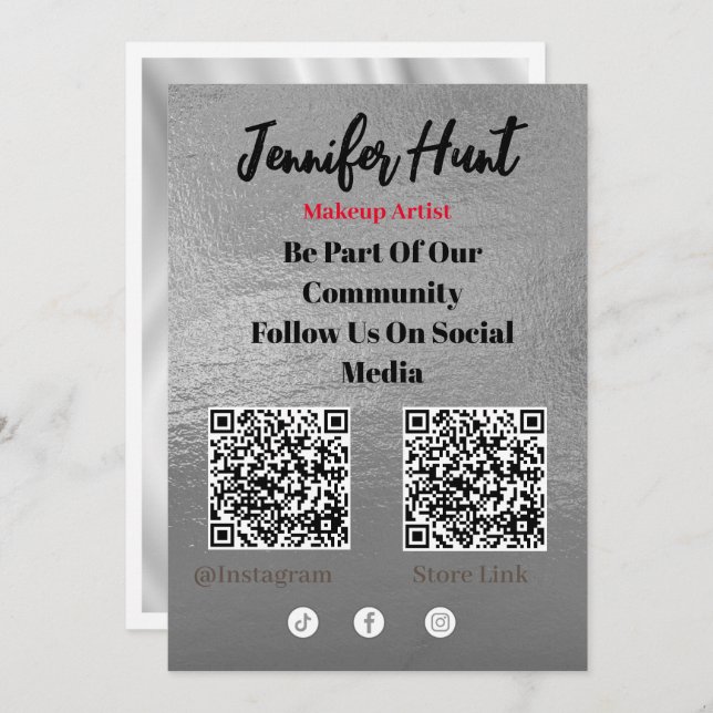 Trendy Flyers Social Media QR Code Einladung (Vorne/Hinten)