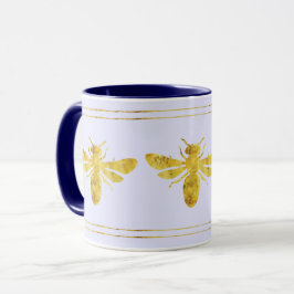 Trendy Foil Bee Gold auf blass Lila Tasse