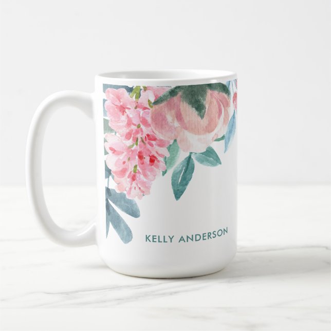 Trendy Foliage Botanical Floral Muster Decal Kaffeetasse (Links)