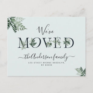 Trendy foliage letters New Zuhause Postkarte