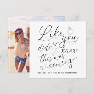Trendy Foto Bridesmaid Request Card Mitteilungskarte