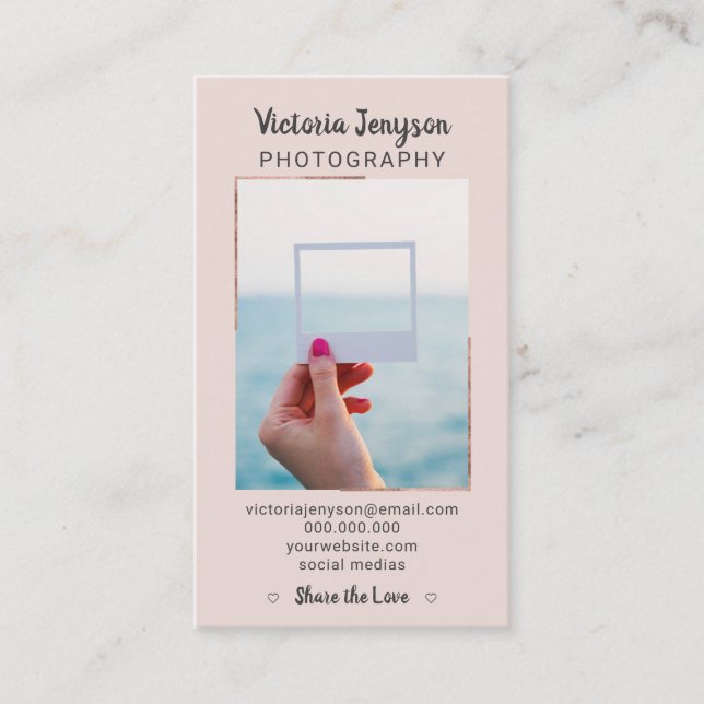 Trendy Foto des modernen Visitenkarte (Vorderseite)