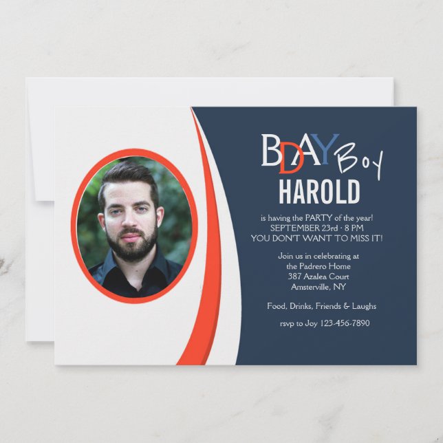 Trendy Foto-Einladung Einladung (Vorderseite)