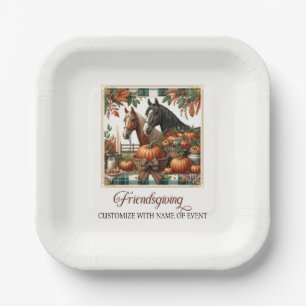 Trendy Friendsgiving Horse Pappteller
