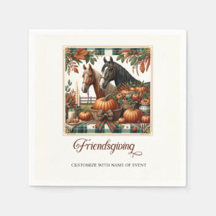 Trendy Friendsgiving Horse Serviette