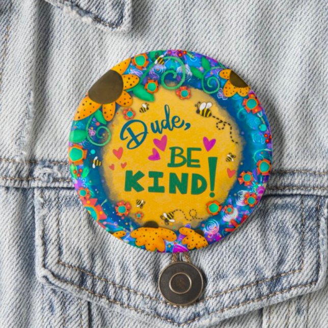 Trendy Fun Kindness Einzigartiger Typ sein freundl Button (Von Creator hochgeladen)