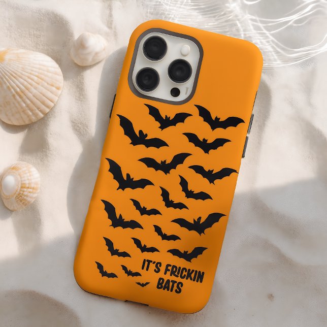 Trendy Funky Orange Spooky Halloween Bats Case-Mate iPhone Hülle (Von Creator hochgeladen)