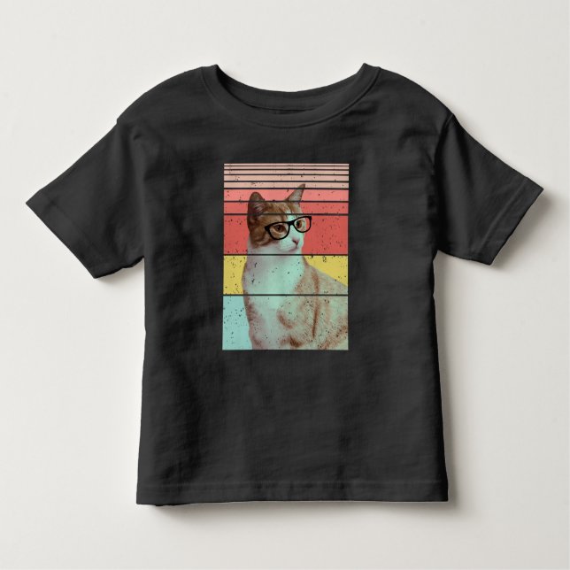 TRENDY FUNNY NIEDLICH CAT VINTAG KLEINKIND T-SHIRT (Vorderseite)