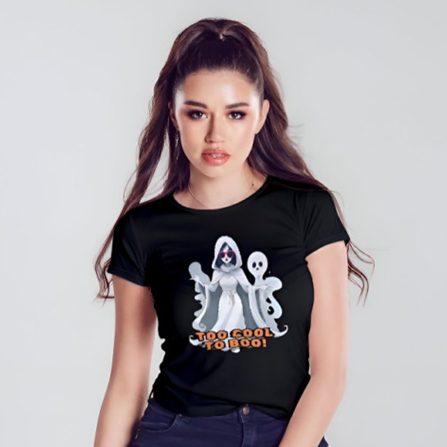 Trendy & Funny Niedlich Ghost Frauenhaus T-Shirt (Boo-tifully Chic: Fashion is Eternal!)