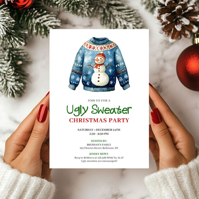 Trendy Funny Ugly Sweater Holiday Invitation Einladung (Trendy Funny Ugly Sweater Holiday Invitation)