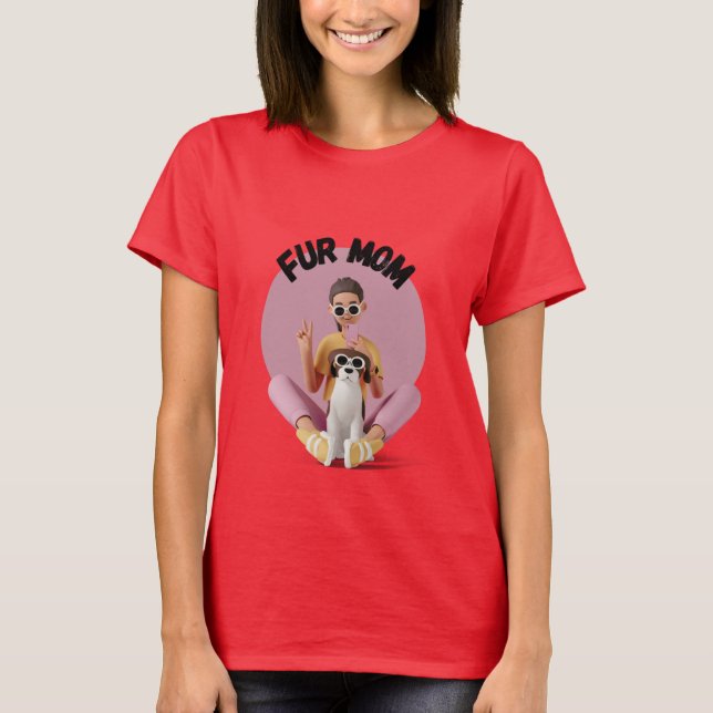 Trendy Fur Mama T - Shirt - Liebe von Haustieren i (Vorderseite)