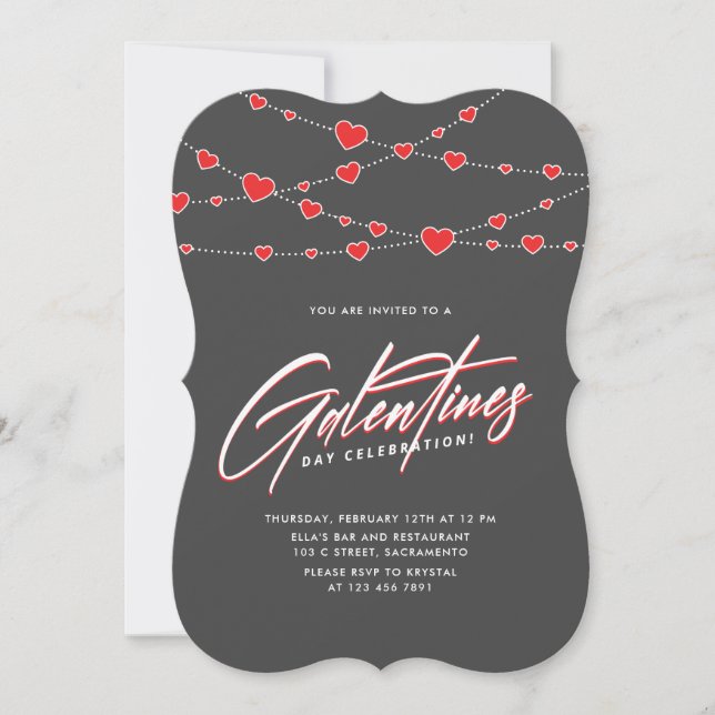 Trendy Galentine's Day Party Einladung (Vorderseite)