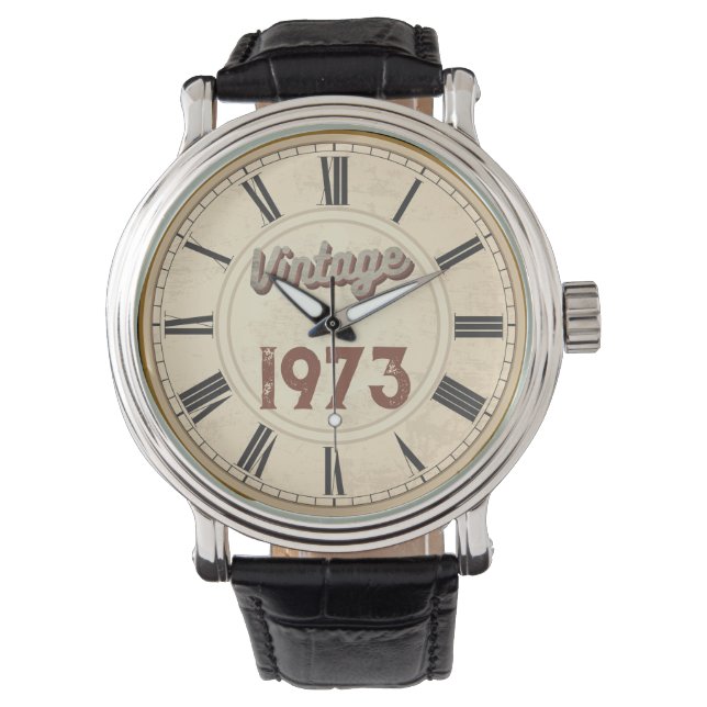 TRENDY GEBOREN VINTAG 1973 ROMAN NUMERALS ARMBANDUHR (Vorderseite)