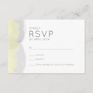 Trendy gelb graue Aquarellfarben Hochzeit rsvp Ant