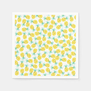 Trendy gelb-grünes Ananas-Muster Serviette