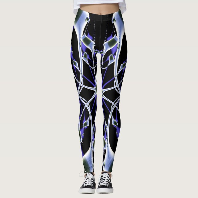 Trendy Geometric Fraktal Leggings (Vorderseite)