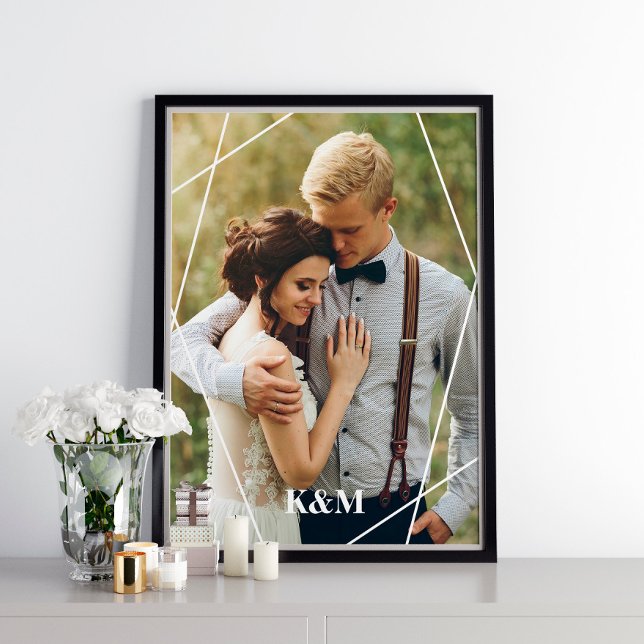 Trendy Geometric Frame und Monogram Poster (Von Creator hochgeladen)