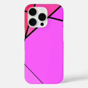 Trendy Geometric Muster in Rosa und Rot iPhone 16 Pro Hülle