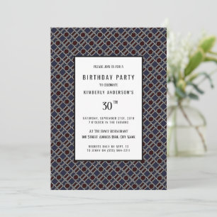 Trendy Geometric Pattern, Modern Birthday Party Einladung