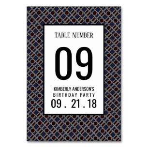 Trendy Geometric Pattern, Modern Birthday Table No Tischnummer